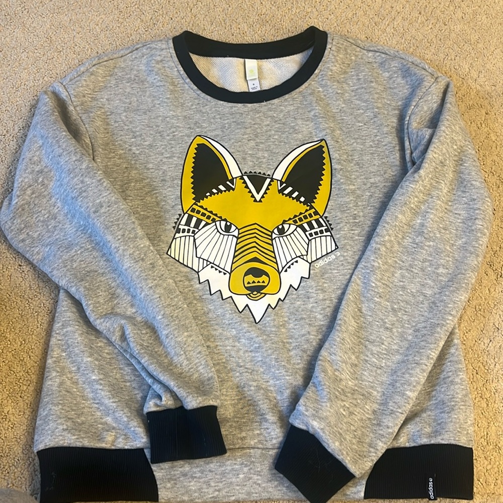 Adidas unique sweatshirt with fox
